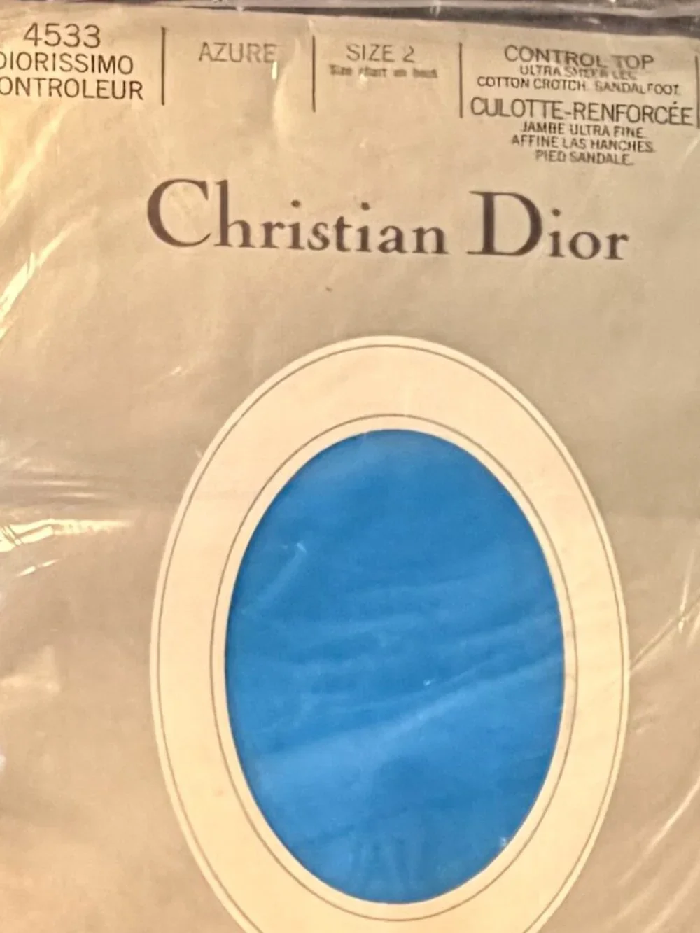 2 pairs vintage designer panty hose Christian Dior 